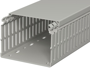 Verdrahtungskanal 75x100mm steingrau 2000mm mit Bodenlochung