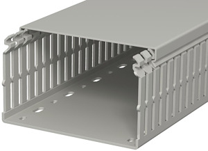 Verdrahtungskanal 75x125mm steingrau 2000mm mit Bodenlochung