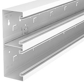 Geräteeinbaukanal Stahl 70x210mm reinweiß symmetrisch 77mm/77mm