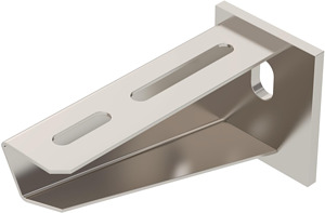 Wand- und Stielausleger mit angesch weißter Kopfplatte B110mm, A2, 1.4301, 2
