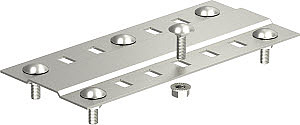 Stoßstellenleiste breit, mit 2 Befe stigungen B100mm, A4, 1.4571, 2B