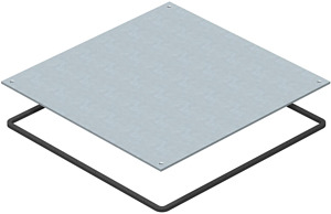 Blinddeckel 383x383mm bandverzinkt feuchtigkeitsgeschützt