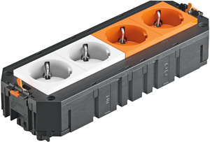 Universalträger Connect GST18 VDE, 2fach weiß, 2fach orange 208x76x45