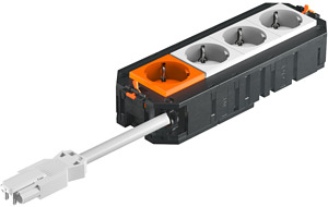 Universalträger Connect GST18 VDE, 3fach weiß, 1fach orange 208x76x45