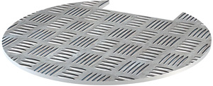 Einlegeplatte als Quintett-Raupenblech Aluminium