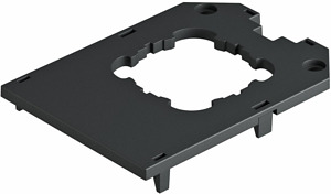 Abdeckplatte für UT34, 1 Tragring-G erät 104x76x4, PA, graphitschwarz, RAL 9
