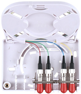 LWL Kompakt FTTH-Spleißdose MS-0 5 2xST Duplex OM3 spleißfertig