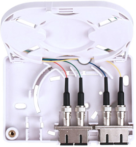 LWL Kompakt FTTH-Spleißdose MS-0 5 2xSC/ST Duplex OM4 spleißfertig