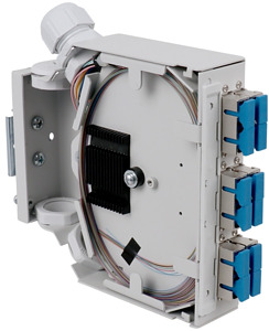LWL Hutschienenspleißverteiler R EGplus 6xSC Duplex OM3