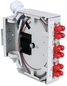 LWL Hutschienenspleißverteiler R EGplus 6xST/SC Duplex OS2