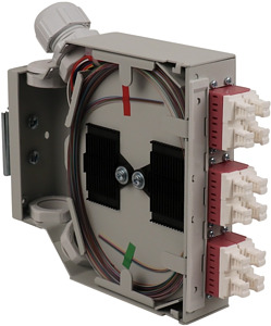 LWL Hutschienenspleißverteiler R EGplus 6xLC-Quad OM4
