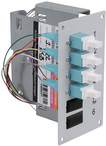 LWL Hutschienenspleißverteiler 4 xLC Duplex OM3