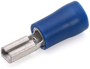 Flachsteckhülsen isoliert1,5-2,5qmm 2,8x0,5mm blau VE=100