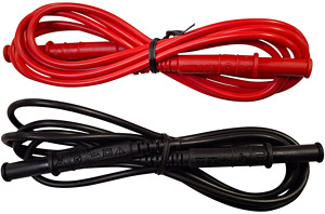 Messleitungen mit zwei 4mm gerade Stecker -1,5m-15A-CATIV-600V-PVC-rot+sw