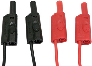 Messleit. mit 2x 4mm gerade Stecker -axiale Buchse-2m-20A-CATIII-600V-PVC-ro