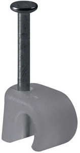 Stiftschelle Polypropylen grau, f. Kabel 5-7mm ?, Stahlnagel 20mm