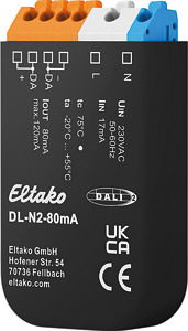 DALI-Bus-Netzteil UP 80mA 40 Standard DALI-Geräte 59x33x15mm.