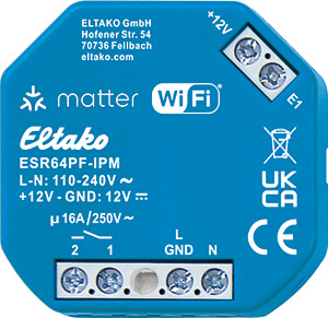 Stromstoß-Schaltrelais mit IP, Matter über Wi-Fi, optional EnOcean, 1 S