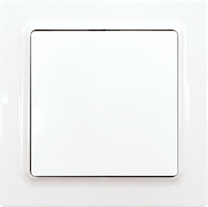 Funktaster 55x55mm reinweiss glänzend m batterie- und