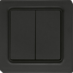 Funktaster anthrazit matt 55x55mm b atterie- und leitungslos mit Doppelwippe