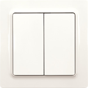 Funktaster polarweiß gl. 55x55mm batterie- und leitungslos m. Doppelwippe