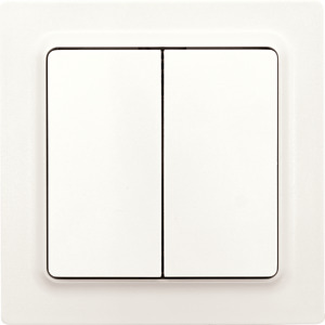 Funktaster polarweiß matt 55x55mm batterie- und leitungslos m. Doppelwippe