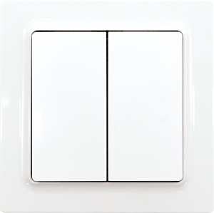 Funktaster 55x55mm reinweiss glänzend m batterie- und