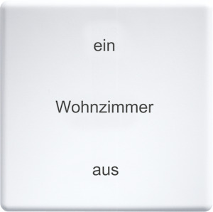 Wippe lasergraviert für Funktaster 55x55mm, reinweiß glänzend