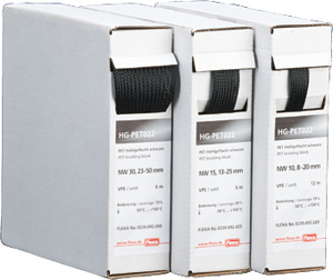 Hohlgeflechtschlauch schwarz Pack=15m Spenderbox, AD=5,0