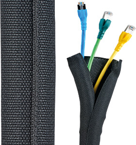 Geflechtschlauch sw NW 5, 3-5mm PET-Monofilament, selbstverschließend,