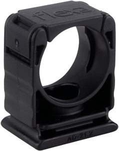 Schlauchhalter AD 10mm Kunststoff schwarz mit Deckel