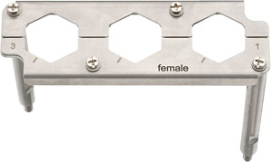 Halterahmen Buchseneinsätze 3x-HC Modular-Baugröße: 16 B