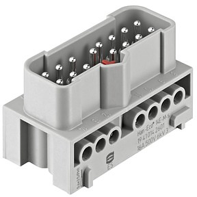 Einsätze Schraubanschluss Stift PC RAL7032 kieselgrau -Baugröße: 10 B