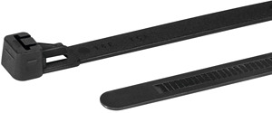 Kabelbinder 250x7,6mm lösbar schwarz