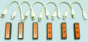 Set aus 6 Kodiersteckern von #3 bis # 8 + 6 Patchkabeln