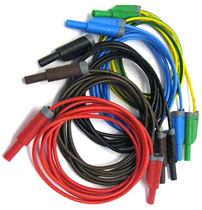 Messleitungssatz farbig 5x2m beidseitig stapelbarem Sicherheitstecker