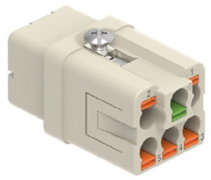 Buchseneinsatz, Gr.21.21, 5P+PE, AX YR® push-in Anschluss, 16A, 230/400V
