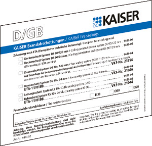 Brandschutz Schott- Kennzeichnungsschild Sprachen D/GB/FR/I
