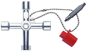 Schaltschrank-Schlüssel mit Kette und Adapter