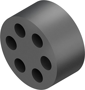 Dichtring mehrfach, 2 Lochungen, Ma terialstärke 8,1 mm, Loch-Ø 3 mm, E
