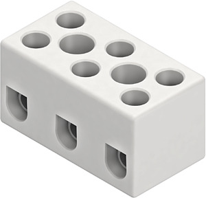 Anschlussklemme, Klemmbereich 1,0-4 ,0 mm², 3 polig, Porzellan, Farbe w