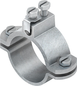 Erdungs-Rohrschelle mit Drahtschutz , 99,5x108x35 mm, für Rohr-Ø 60 mm,