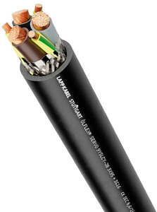 Motoranschlussleitung 3X1,5+3G0,25 100m Ring schwarz geschirmt