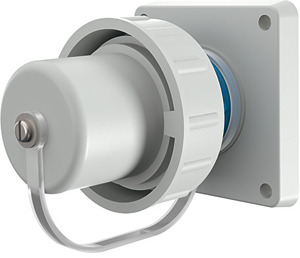 SCHUKO-Anbaugerätest. 16A230V blau m.Bajonettring,Schutzhaube a.Band