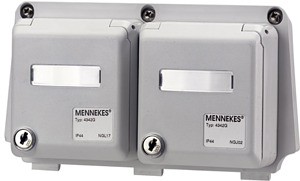 Modulplatte 110x205x57mm AMAXX IP44 2xCepex elektrograu