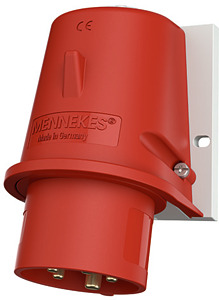 Wandstecker 5-polig IP44 32A 6h 400V m.Phasenwender