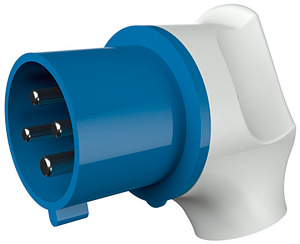Winkelstecker 4pol.32A230V m. Kabelknickschutz