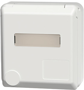Schuko-Anbausteckd.Cepex 16A alpinws m.Beschriftungsfeld 230V