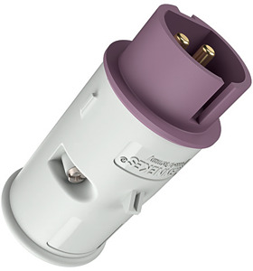 Stecker 2-polig 32A m. Kabelknickschutz