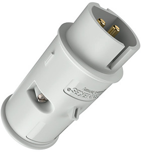 Stecker 2-polig 32A10h m. Kabelknickschutz